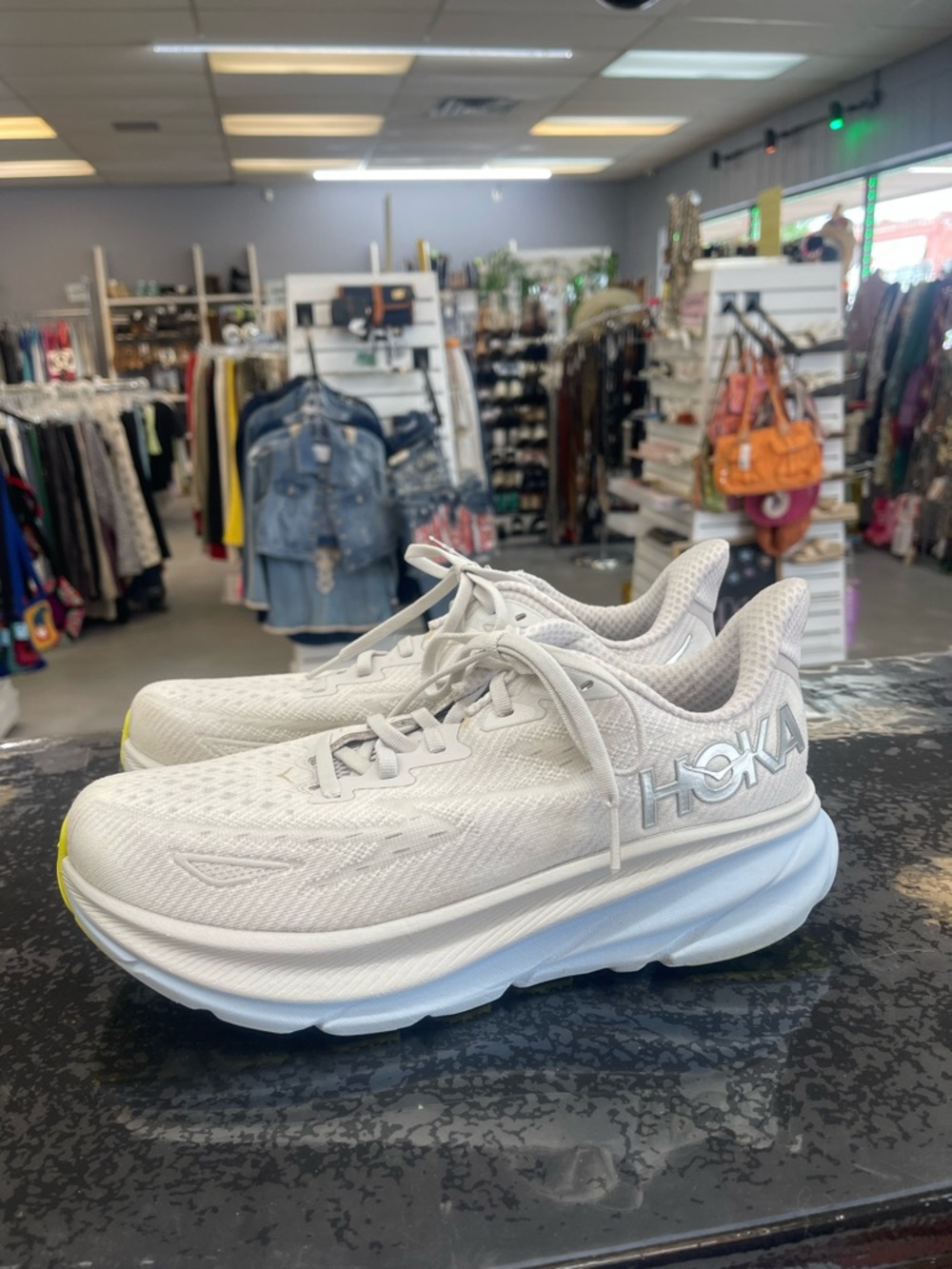 Hoka Women's White/Cream Sneakers - Picture 3 of 9